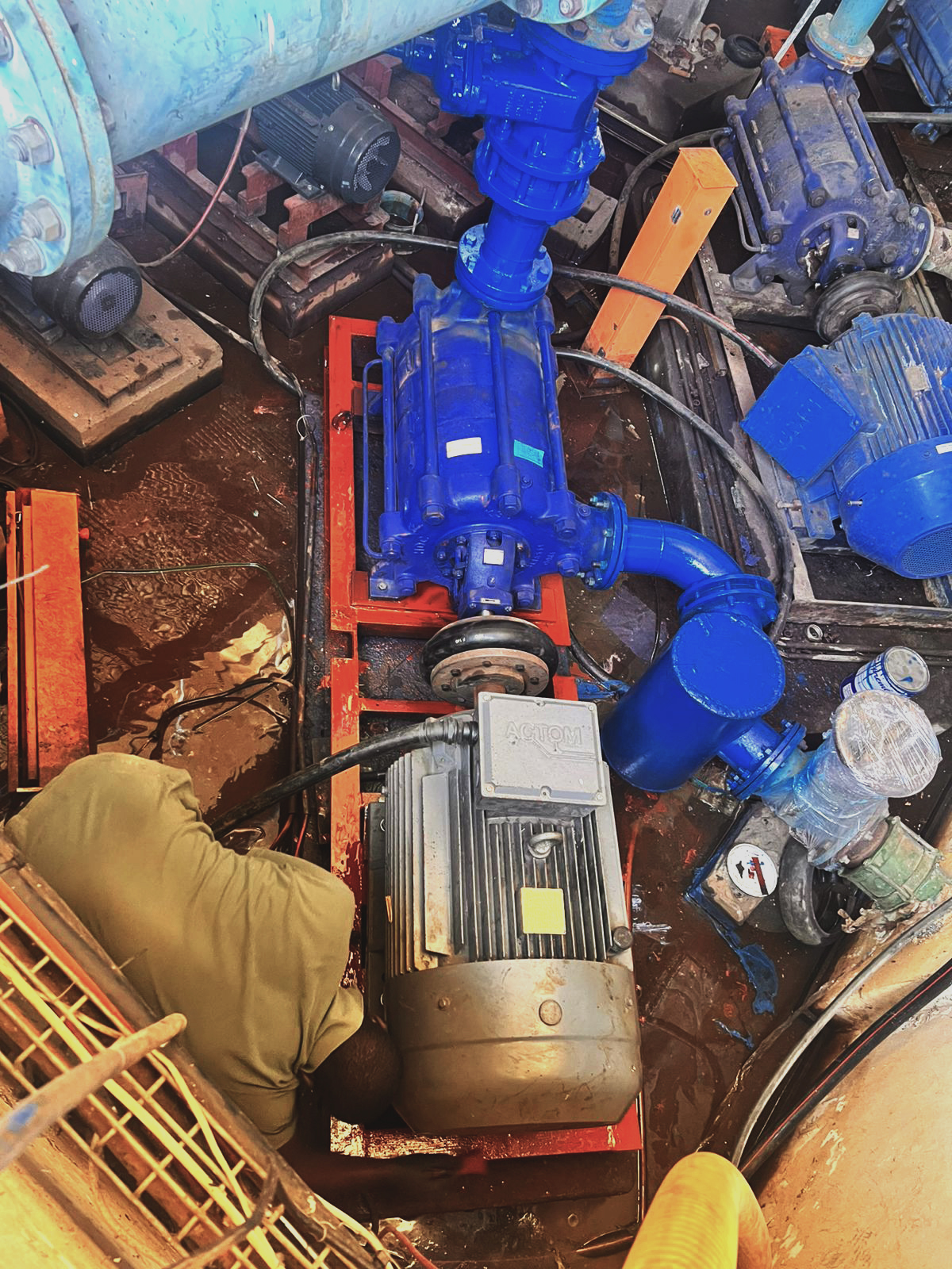 A picture of industrial water pumps
