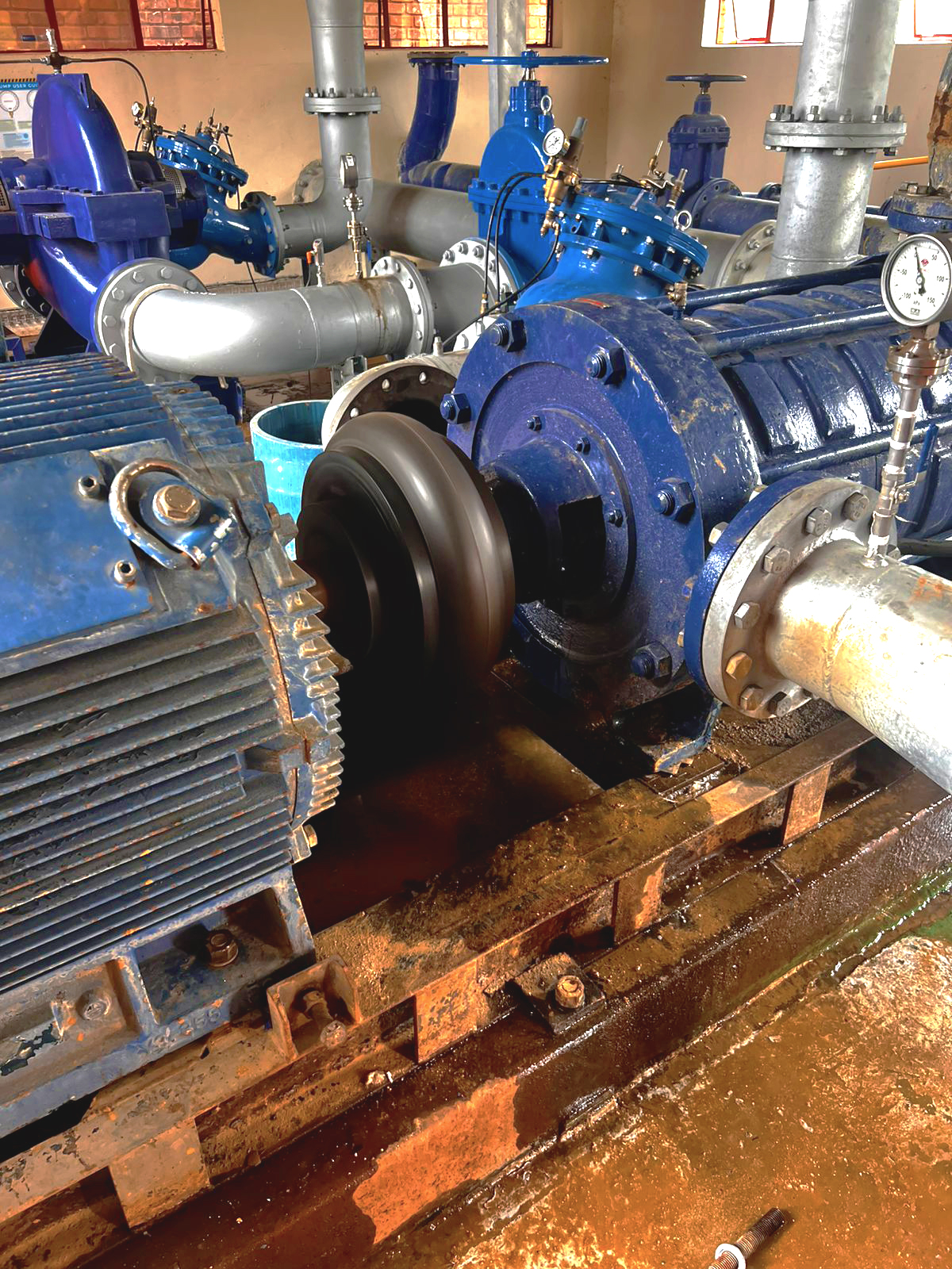 A picture of industrial water pumps