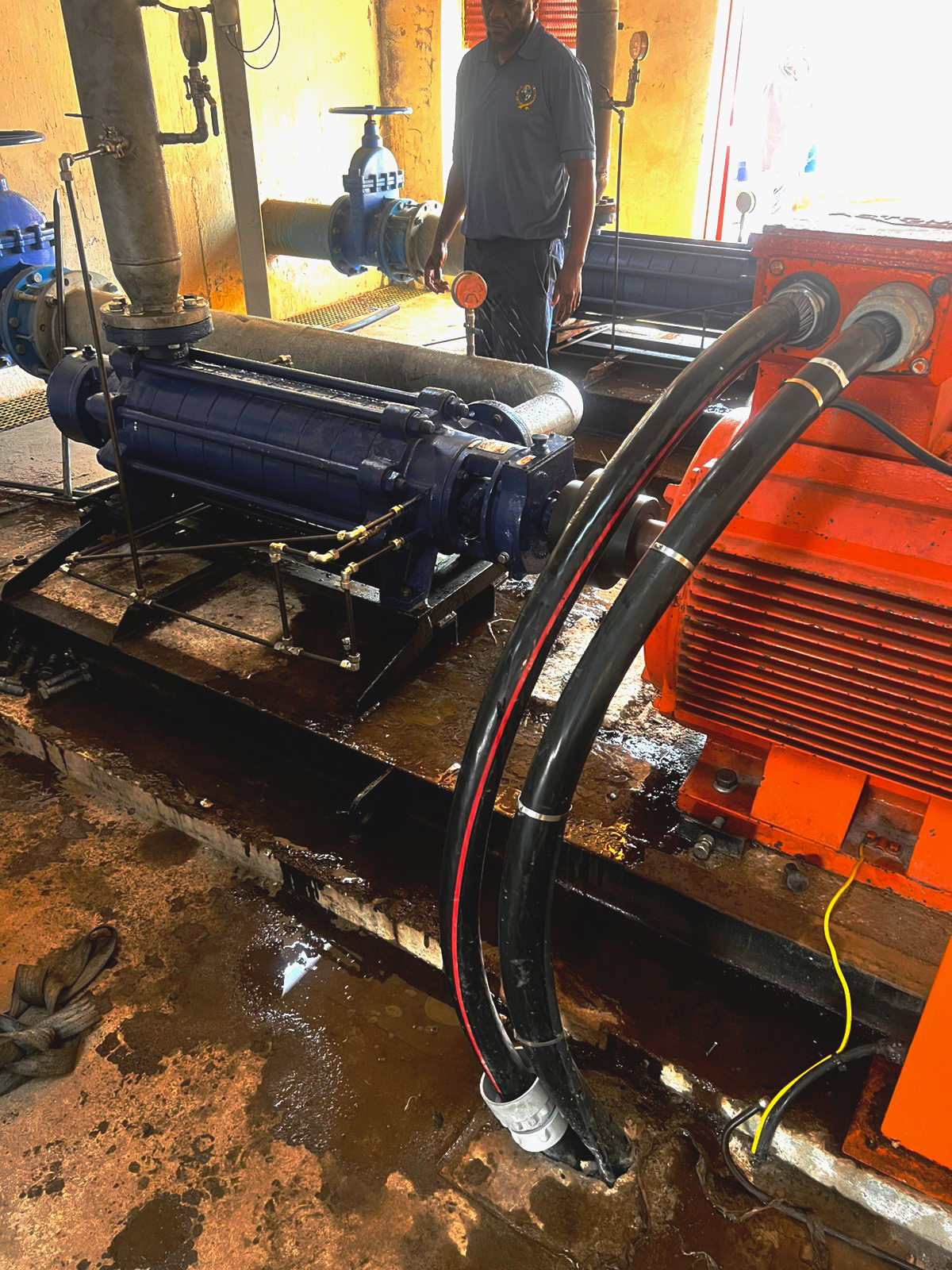 A picture of industrial water pumps